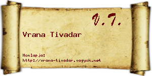 Vrana Tivadar névjegykártya